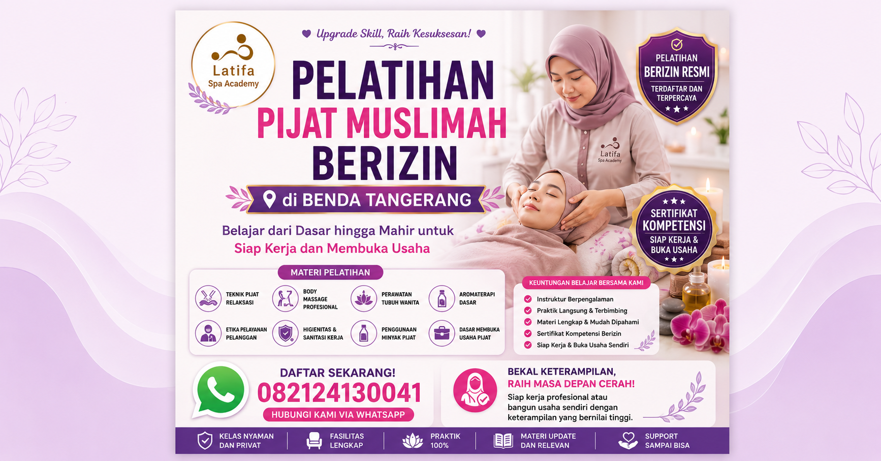 Pelatihan Pijat Muslimah Berizin di Benda Tangerang 082124130041